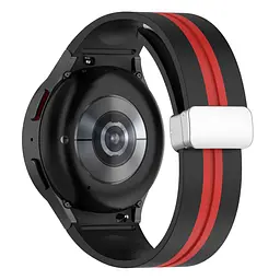 Ремінець для Samsung Galaxy Watch 6 - чорно-червоний ширина кріплення 20мм силікон Watchbands Cls-line (W16-3WB612111106) - мініатюра 2