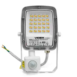 LED прожектор Videx F5 20W 3000-5000-6500K з датчиком руху 230V білий (VL-F5-020CW-S) - мініатюра 3