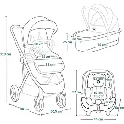 Коляска Lionelo Amber Plus 3 в 1 Grey Graphite (LO-AMBER PLUS 3IN1 GREY GRAPHITE) - мініатюра 4
