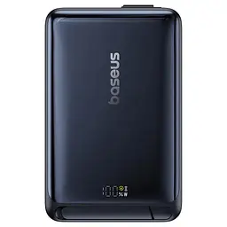 Портативний ЗП Power Bank Baseus Nomos Qi2 Kickstand OS with Cable 45W з БЗП 10000 mAh (P10078800) Cosmic Black - мініатюра 3