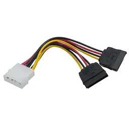 Перехідник живлення Molex (M) - 2 x SATA (F), 15 см, Patron (CAB-PN-2SATA-POW)
