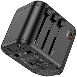 Універсальний зарядний пристрій HOCO AC15 Walker three-port PD20W(1C2A) universal conversion charger Black - мініатюра 4