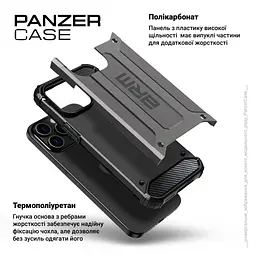 Чохол до мобільного телефона Armorstandart Panzer Apple iPhone 15 Pro Grey (ARM75645) - мініатюра 4