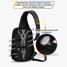 Рюкзак міський Mark Ryden 7056 9.7" USB 6 л чорний (16246) - мініатюра 6