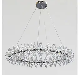 Кругла кришталева люстра Artlight 8559/800CH на 30 ламп G4 із прозорими призматичними елементами - мініатюра 2