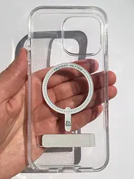 Чохол протиударний для iPhone 16 Pro Max ZAGG Gear4 Crystal Palace Clear Case MagSafe (6.9") Прозорий із підставкою - мініатюра 3