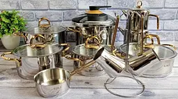 Набір каструль O.M.S. Collection 1088 з нержавіючої сталі 18 предметів (Туреччина) - мініатюра 5