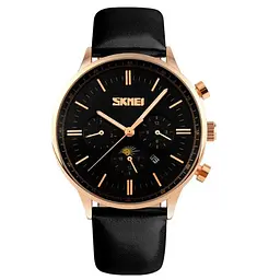 Чоловічий годинник Skmei 9117 Gold Brown класичні - мініатюра 2