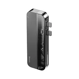 Адаптер Baseus Transparent Series Dual Type-C Multifunctional Hub Adapter CAHub-TS0G - мініатюра 2