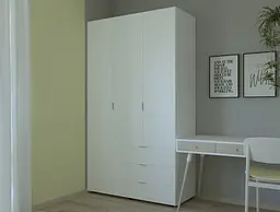 Шафа розпашна для одягу Doros Гелар Білий 3 ДСП 116,2х49,5х203,4 (80397641) - мініатюра 4