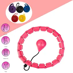 Комплект для фітнесу Hoola Hoop Set 110 см рожевий, з утяжнювачем та гумовими петлями 5 шт - мініатюра 2