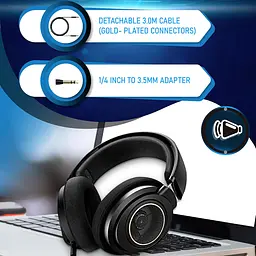 Навушники дротові Philips SHP9600 HiFi Over-ear Cable 3 м Black (SHP9600/00) - мініатюра 8