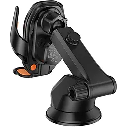 Автотримач з БЗП Hoco HW34 Blue whale 3-axis linkage wireless 15W (center console) Black - мініатюра 7