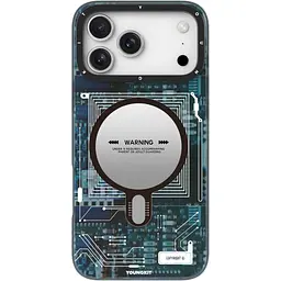 Чохол YoungKit Futuristic Circuit Board with Magnetic Ring для Apple iPhone 17 Pro Max Blue [168256]