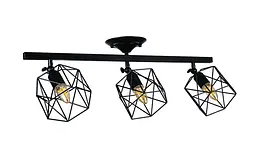 Люстра стельова Levistella 756XPR101F-3 BK, 3xE27, чорний метал, для вітальні