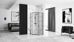Душова кабіна Rea Hex 90x90 black REA-K8979, Чорний, Універсальна, прозорий - мініатюра 3