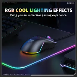 Комп'ютерна мишка Onikuma ігрова CW-95 з RGB підсвіткою для ПК 6400 DPI дротова USB для комп’ютера та ноутбука - мініатюра 5