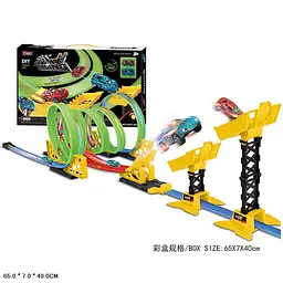 Трек гоночний Power Track зі світловими ефектами + 2 машини, 65x40x7 см, D663-602 - мініатюра 2