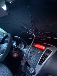 Парасолька - зонт сонцезахисний автомобільний на лобове скло 140*75см - мініатюра 6