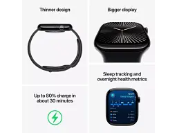 Смарт-годинник Apple Watch Series 10 GPS + Cellular 42mm Gold Titanium Case w. Starlight Sport Band - S/M (MX063) - мініатюра 3