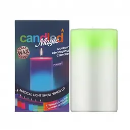 Свічка із воску з різнобарвним підсвічуванням зелена 10 см Magic Candle 7 color - мініатюра 4