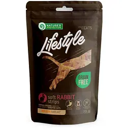 Ласощі для котів Nature's Protection Lifestyle Snack For Cats Soft Rabbit Strips полоски з кролика 75 г