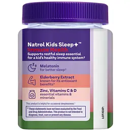 Комплекс для дітей Natrol Kids Sleep and Immune Health здоровий сон та імунітет зі смаком ягід 50 цукерок (NTL07782) - мініатюра 4