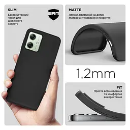 Чехол-накладка для смартфона Motorola G54 Power/G54/G64 5G, противоударный, силиконовый, термополиуретановый (ТПУ), с защитой камеры и корпуса, черный, защита всего корпуса, ArmorStandart (ARM70542) - мініатюра 3