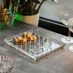 Блюдо для закусок Lirmartur скляне 24,5*20,5*2 см, diamond Yiwu HP-YH-39 - мініатюра 5