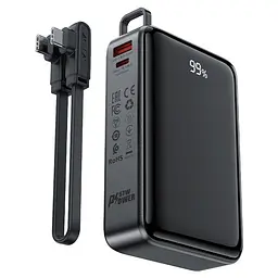 Павербанк ACEFAST M4 20000mAh PD 67W зовнішній акумулятор швидка зарядка LED чорний - мініатюра 4