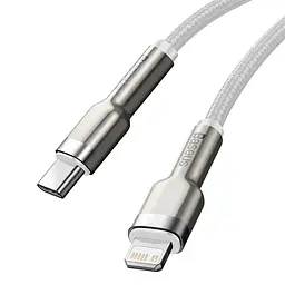 Кабель для зарядки айфону Baseus Cafule Metal Type-C Lightning PD 20W 2м плетений білий - мініатюра 5