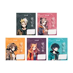 Зошит Kite Anime, 18 аркушів, клітинка (K25-236-1), в асортименті