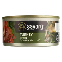 Вологий корм для кошенят Savory Cat Can Kitten з індичкою 100 г - мініатюра 2