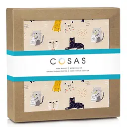 Пелюшкі муслінові Cosas Cats 110х150 см (MuslinDiapers_CatsMilkRose_110x150) - мініатюра 2