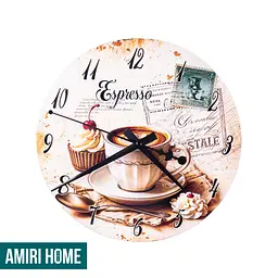 Настенные часы AMIRI HOME Кофе 28 см. бесшумный без стекла VG1007