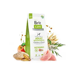 Сухий корм Brit Care Dog Sustainable Adult Medium Breed для собак середніх порід, з куркою та комахами, 1 кг - мініатюра 9