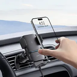 Автомобільний тримач з Бездротовим ЗП Baseus Wisdom Auto Alignment 15W - мініатюра 4