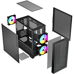 Корпус LogicConcept DART PRO ARGB MINI BLACK MESH fans 3x120mm без БЖ mATX - мініатюра 5