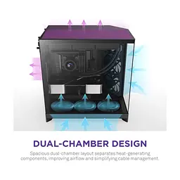 Корпус для ПК NZXT H9 Flow Dual-Chamber All Black (CM-H92FB-01) - мініатюра 6