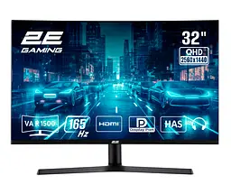 Монітор 2E Gaming 31.5" G3223B 2xHDMI DP VA 2560x1440 165Hz 1ms CURVED FreeSync HAS teh0014228 - мініатюра 3
