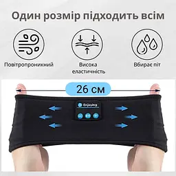 Пов'язка на голову із навушниками Inspire Headband Black (Hebabl) - мініатюра 4