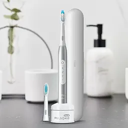 Електрична звукова зубна щітка Oral-B Pulsonic Slim Luxe 4500 + футляр, срібло - мініатюра 2