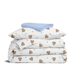 Дитяча постільна білизна в ліжечко BEIGE HEARTS CS2 COSAS (4822052399767)