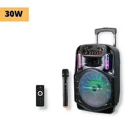 Портативна колонка XPRO CH8612 валіза 30Вт USB SD FM радіо Bluetooth 1 мікрофон ДУ (MER-15644) - мініатюра 2