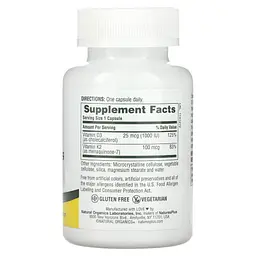 Вітамін D3 та K2 Vit D3 K2 2500 IU 62.5/120 мкг- 90 таб - мініатюра 4
