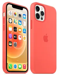 Оригінальний силіконовий чохол Apple Silicone Case MagSafe MHL93ZM/A для iPhone 12 Pro Max (6.7") Pink Citrus - мініатюра 4