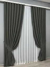 Комплект штор VR-Textil Midnight блекаут 2 шт 150x290 см темно-сірий (1400ш) - мініатюра 3