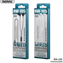 Навушники Remax with mic Wired Earphone RW-105 HD Mic - мініатюра 3