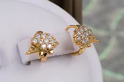 Сережки дитячі Xuping Jewelry їжачки 10 мм золотисті - мініатюра 2