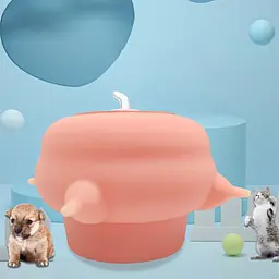 Cиліконова годівниця для молока для цуценят і кошенят Derby pink з підставкою - мініатюра 2